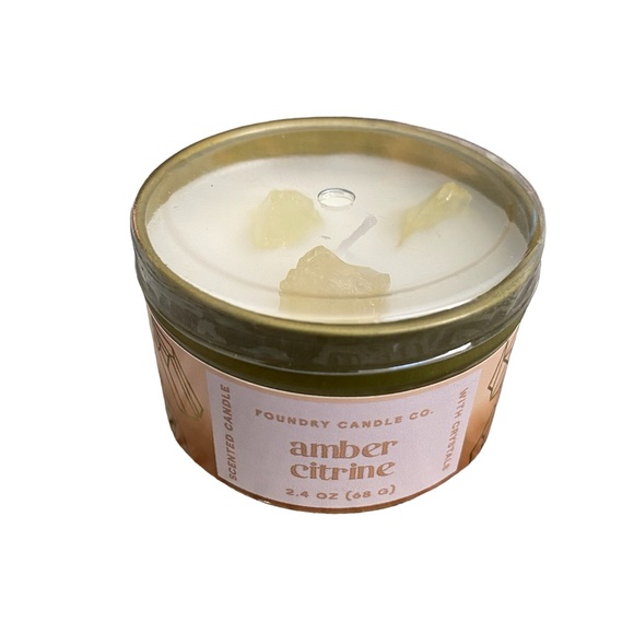 Foundry Candle Company Other - New! Any 2/$18! Foundry Amber Citrine Scented Crystal Candle